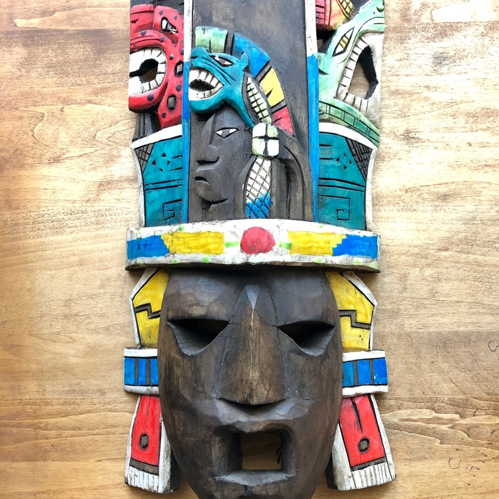 Mexican Handcarved Mask Wall Decor Indoor Outdoor